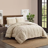 Tan Riley Pleated 3-pc. Full/Queen Comforter Set