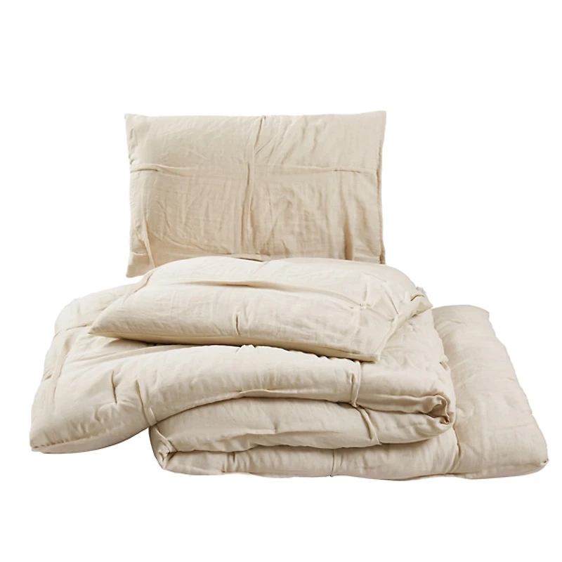 Tan Riley Pleated 3-pc. Full/Queen Comforter Set