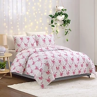 Abigail Pink Bow 2-pc. Twin Quilt Set