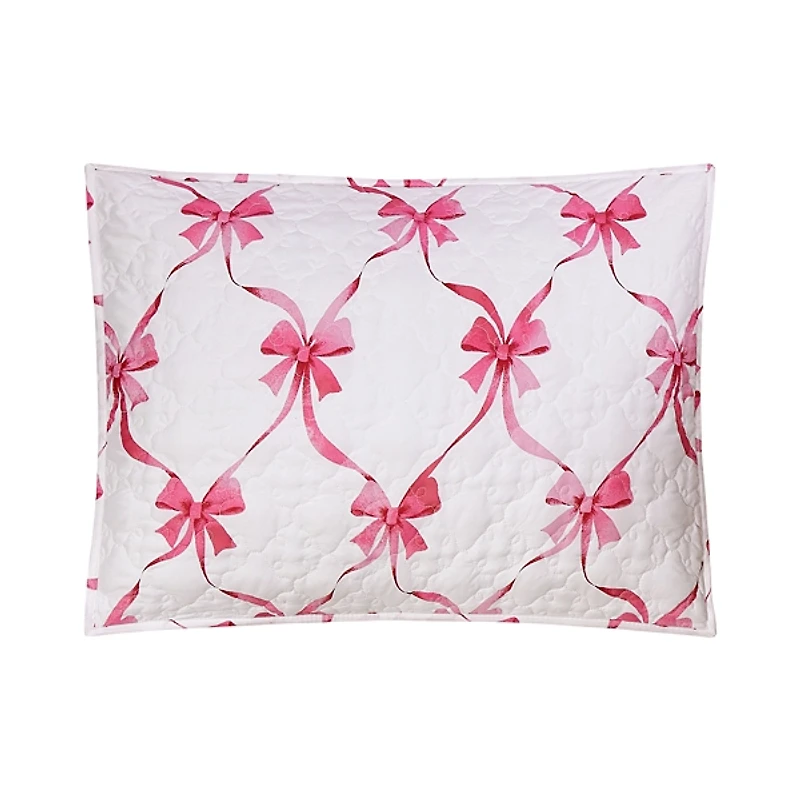 Abigail Pink Bow 2-pc. Twin Quilt Set