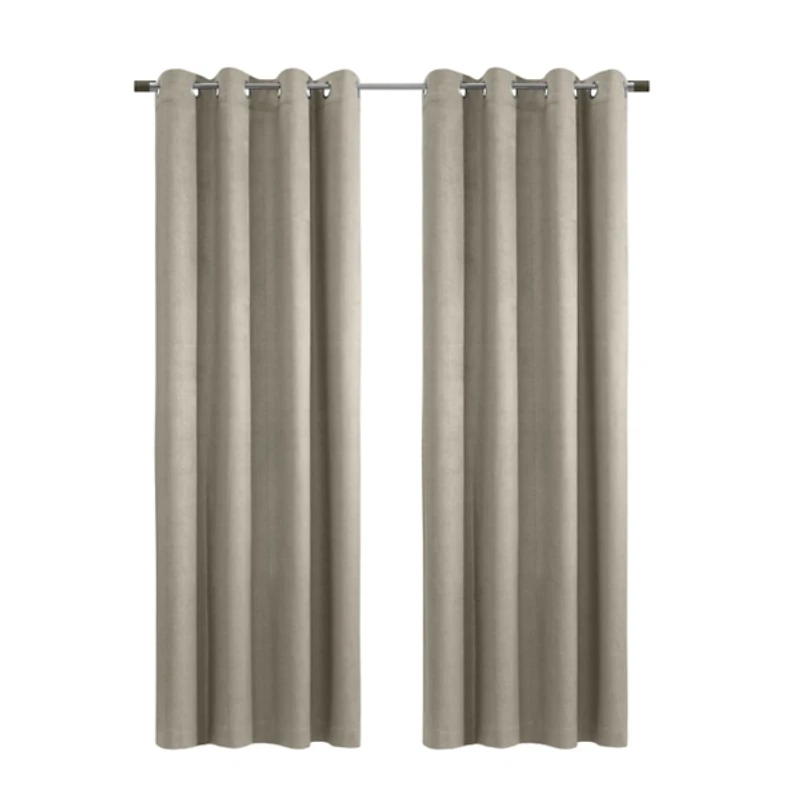 Taupe Paris Velvet Blackout Curtain Panel, 108 in.