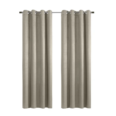 Taupe Paris Velvet Blackout Curtain Panel, 108 in.