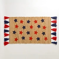 Patriotic Stars Jute Scatter Rug