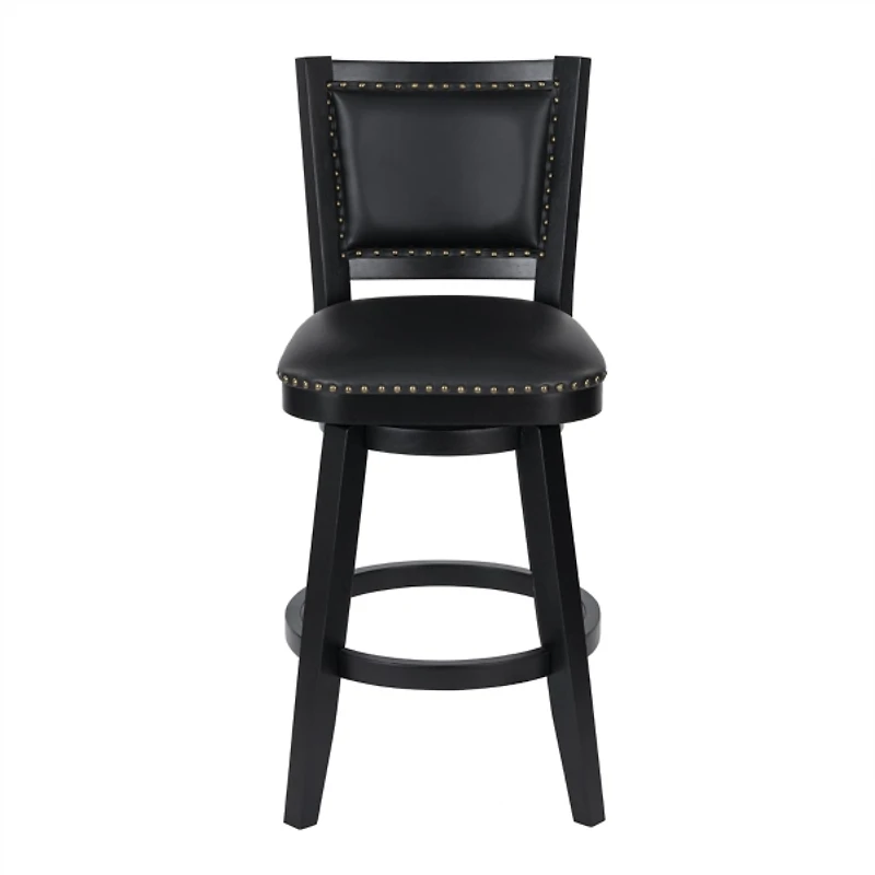 Black Faux Leather Swivel Broadmoor Bar Stool