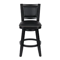 Black Faux Leather Swivel Broadmoor Bar Stool