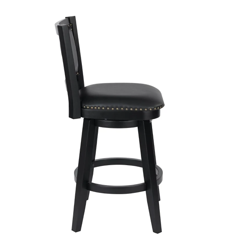 Black Faux Leather Swivel Broadmoor Bar Stool