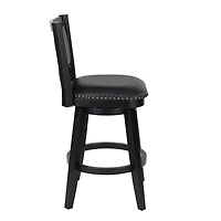 Black Faux Leather Swivel Broadmoor Bar Stool
