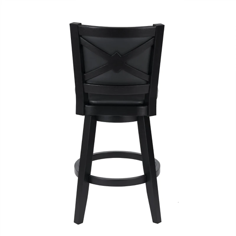 Black Faux Leather Swivel Broadmoor Bar Stool