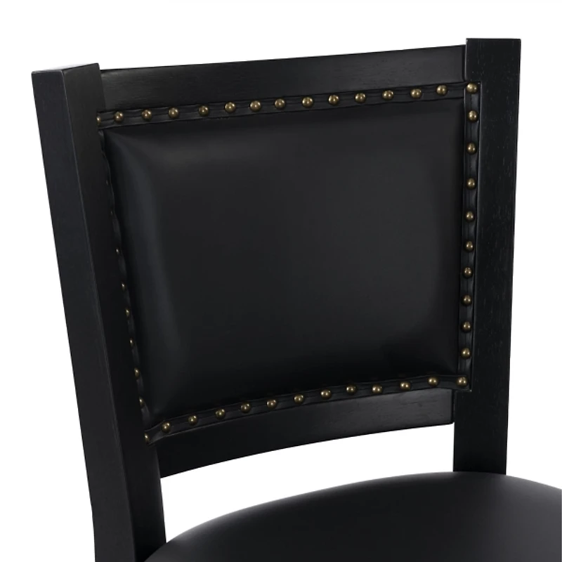 Black Faux Leather Swivel Broadmoor Bar Stool