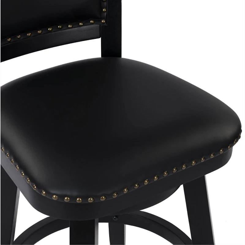 Black Faux Leather Swivel Broadmoor Bar Stool
