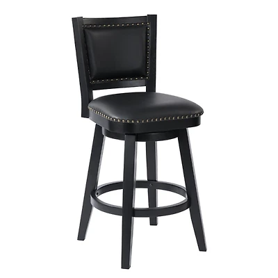 Black Faux Leather Swivel Broadmoor Bar Stool