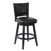 Black Faux Leather Swivel Broadmoor Bar Stool
