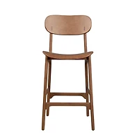 Light Brown Mid-Century Modern Bar Stool