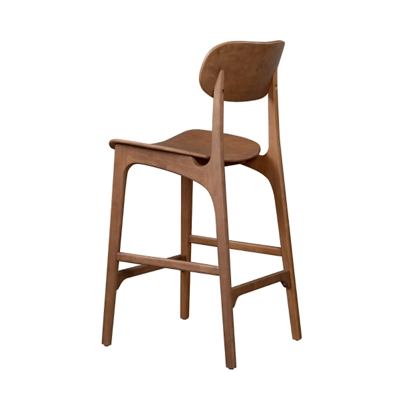 Light Brown Mid-Century Modern Bar Stool