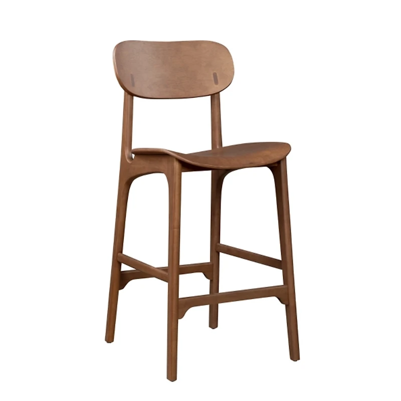 Light Brown Mid-Century Modern Bar Stool