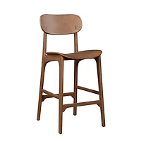 Light Brown Mid-Century Modern Bar Stool