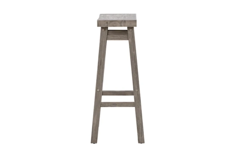 Gray Wire Brush Saddle Bar Stools, Set of 2