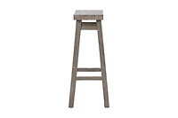 Gray Wire Brush Saddle Bar Stools, Set of 2