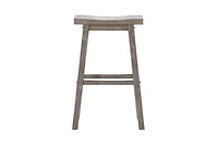 Gray Wire Brush Saddle Bar Stools, Set of 2