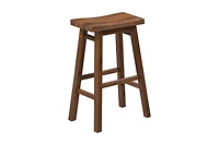 Chestnut Wire Brush Saddle Bar Stools, Set of 2