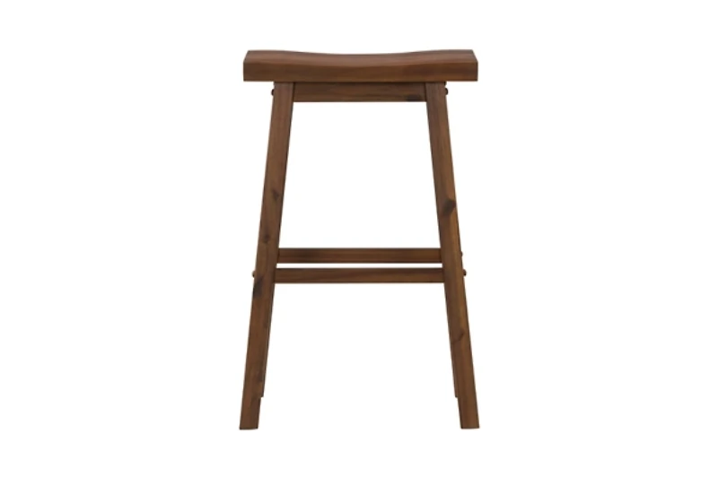 Chestnut Wire Brush Saddle Bar Stools, Set of 2