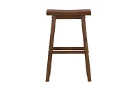 Chestnut Wire Brush Saddle Bar Stools, Set of 2