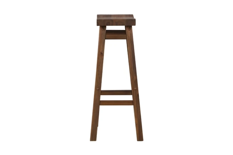 Chestnut Wire Brush Saddle Bar Stools, Set of 2