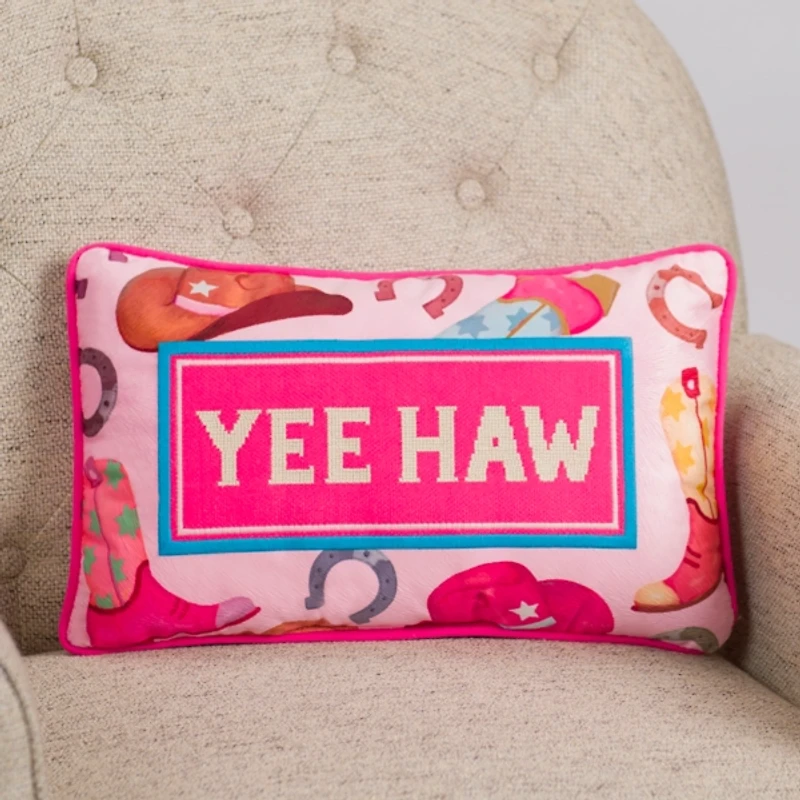 Pink Yee Haw Lumbar Pillow