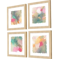 Abstract Pastels Framed Art Prints, Set of 4