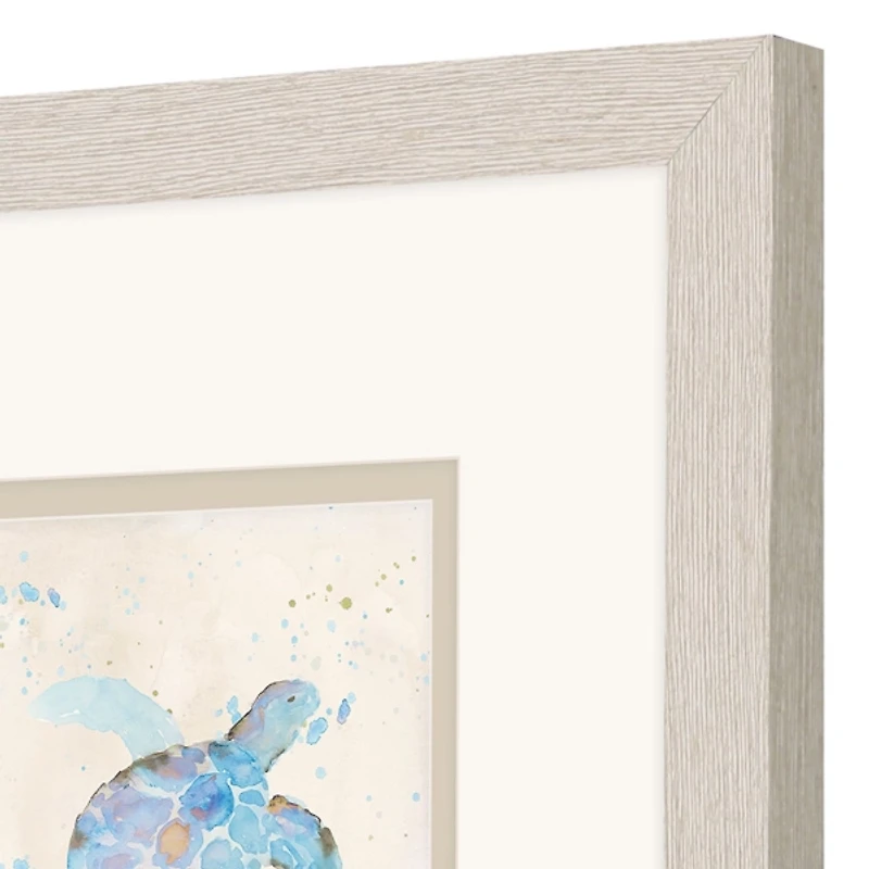 Blue Sea Turtle Frames Art Prints, Set of 2