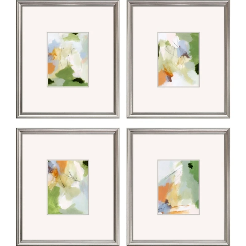 Verdure Abstract Framed Art Prints, Set of 4