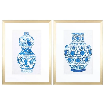 Chinoiserie Vases II Framed Art Prints, Set of 2
