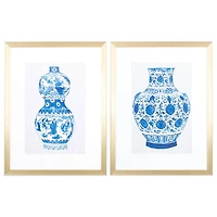 Chinoiserie Vases II Framed Art Prints, Set of 2