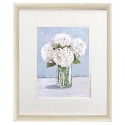White Hydrangeas I Framed Art Print