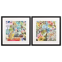 Jungle Cat Landscape Framed Art Prints, Set of 2
