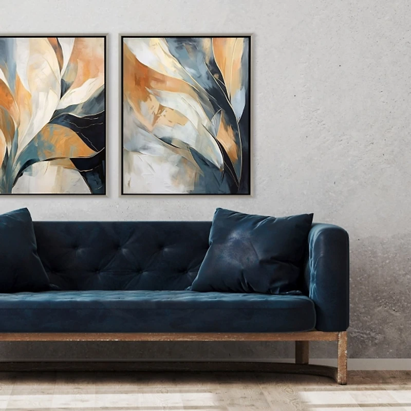 Rhythms of Flow II Framed Canvas Art Print