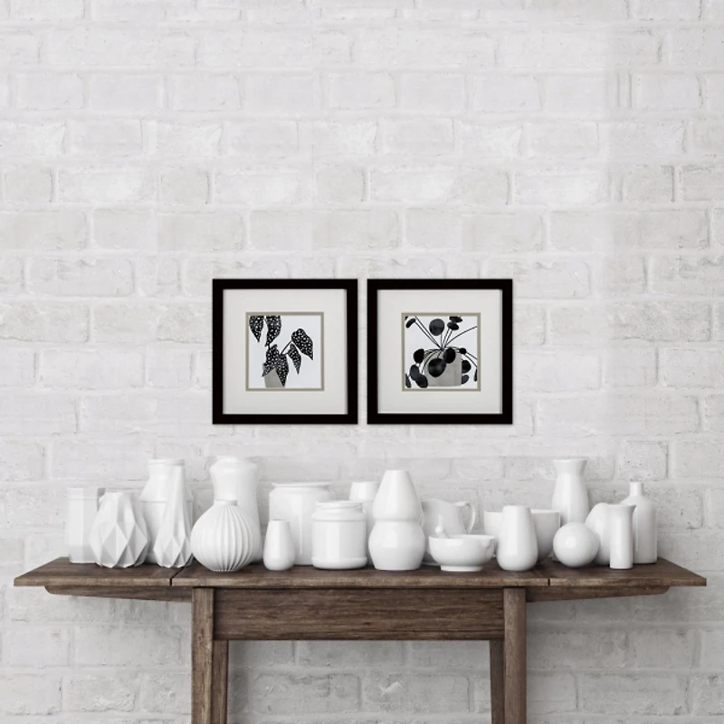 Black Plantling II Framed Art Prints, Set of 2