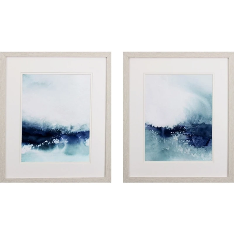 Wispy Waves Framed Art Prints, Set of 2