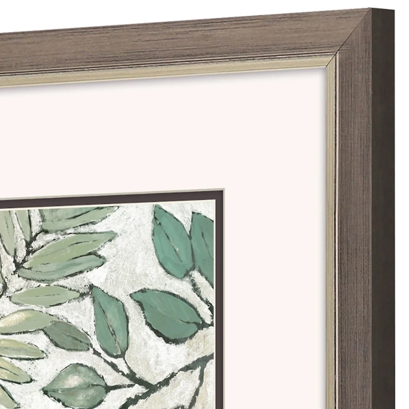 Green Summer Leaves Framed Art Prints, Set of 2