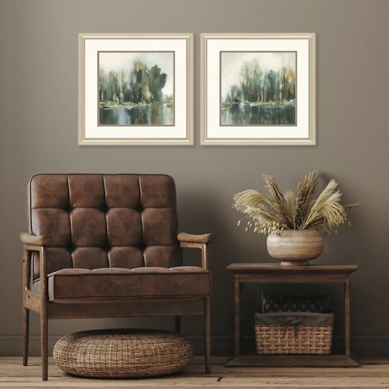 Textured Treeline Framed Art Prints, Set of 2
