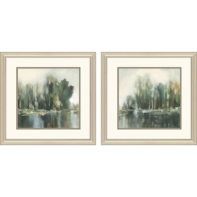 Textured Treeline Framed Art Prints, Set of 2