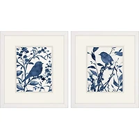 Bluebird Silhouette Framed Art Prints, Set of 2