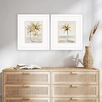 Golden Palm Framed Art Prints, Set of 2