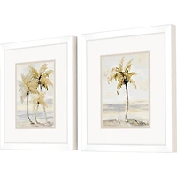 Golden Palm Framed Art Prints, Set of 2