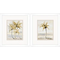 Golden Palm Framed Art Prints, Set of 2