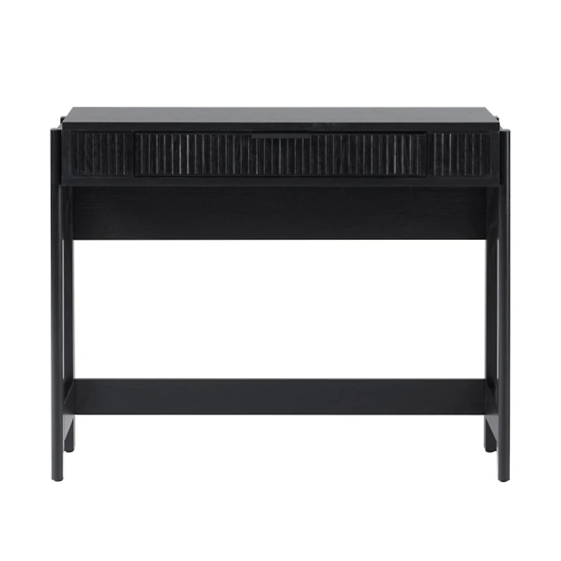 Black Reeded Wood Lift-Top Desk