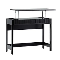 Black Reeded Wood Lift-Top Desk