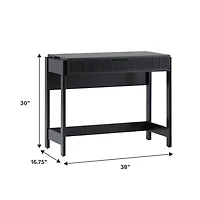 Black Reeded Wood Lift-Top Desk