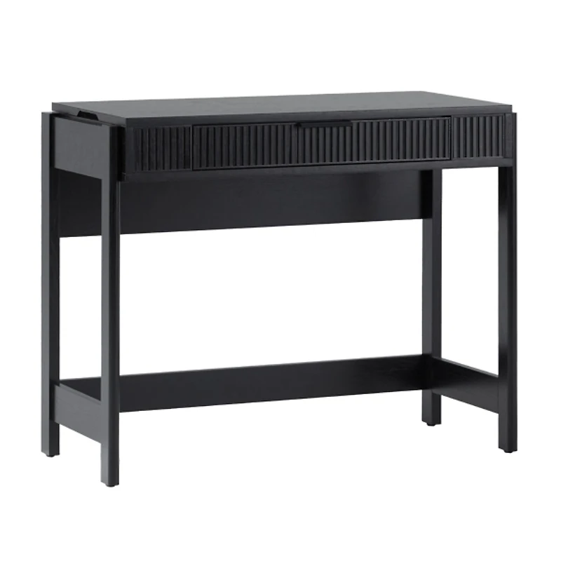 Black Reeded Wood Lift-Top Desk