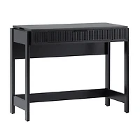 Black Reeded Wood Lift-Top Desk